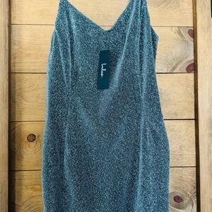 Lulus Silver Glitter Dress